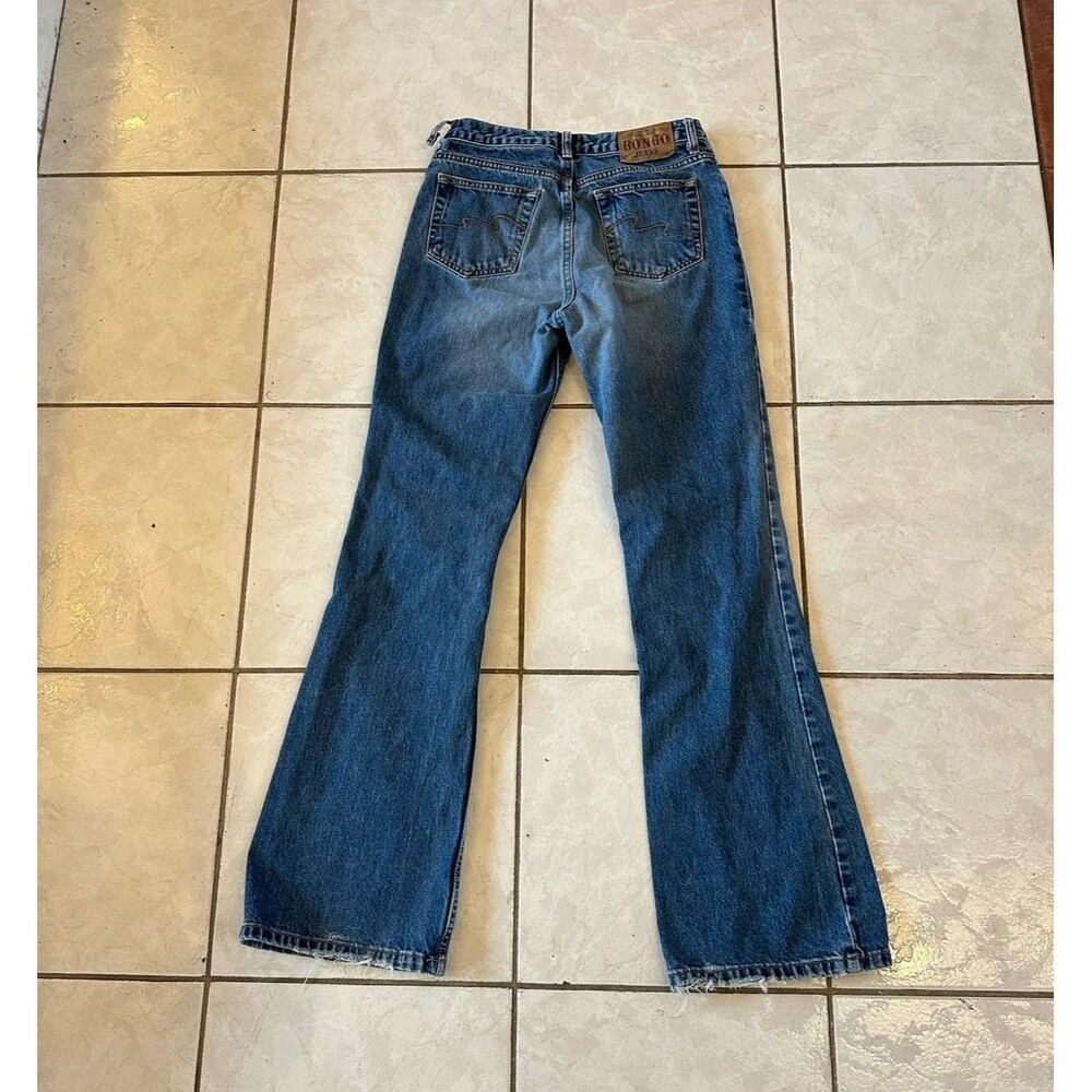 Vintage 90s/y2k Bongo Mid Rise Boot Cut Flare Denim Blue Jeans 00s Sz 5 Women/jr